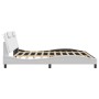 Estructura cama con luces LED cuero sintético blanco 200x200 cm de , Camas y somieres - Ref: Foro24-3214044, Precio: 226,09 €...