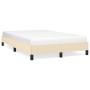 Cream fabric bed frame 120x190 cm by , Beds and slatted bases - Ref: Foro24-379487, Price: 102,44 €, Discount: %