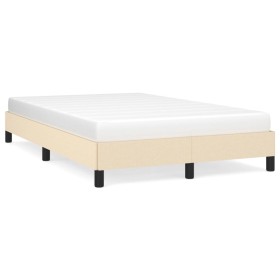 Estructura de cama tela crema 120x190 cm de , Camas y somieres - Ref: Foro24-379487, Precio: 101,99 €, Descuento: %