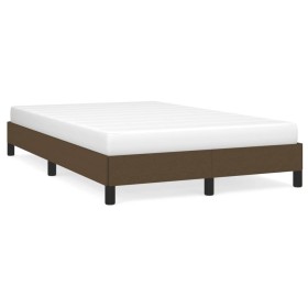 Dark brown fabric bed frame 120x190 cm by , Beds and slatted bases - Ref: Foro24-379485, Price: 108,99 €, Discount: %