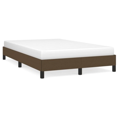 Dark brown fabric bed frame 120x190 cm by , Beds and slatted bases - Ref: Foro24-379485, Price: 109,18 €, Discount: %