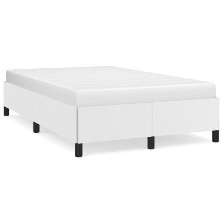 Estructura de cama cuero sintético blanco 120x190 cm de , Camas y somieres - Ref: Foro24-379523, Precio: 115,99 €, Descuento: %