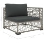 Set de muebles de jardín 10 pzas y cojines ratán sintético gris de vidaXL, Conjuntos de jardín - Ref: Foro24-46810, Precio: 1...