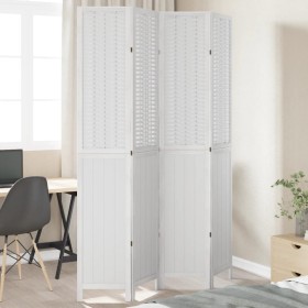 White Paulownia solid wood 4-panel dividing screen by , Room dividers - Ref: Foro24-358724, Price: 126,99 €, Discount: %