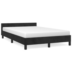 Bed frame with black velvet headboard 120x190 cm by , Beds and slatted bases - Ref: Foro24-379549, Price: 110,46 €, Discount: %