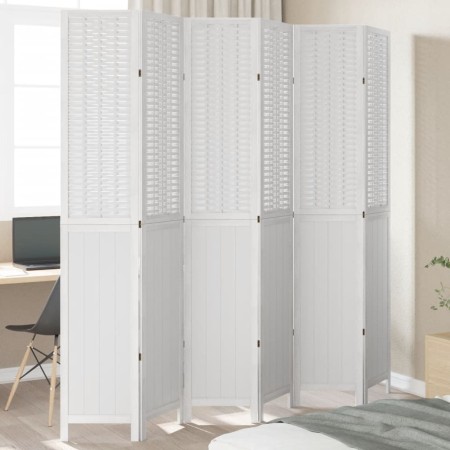 White Paulownia solid wood 6-panel dividing screen by , Room dividers - Ref: Foro24-358732, Price: 189,99 €, Discount: %