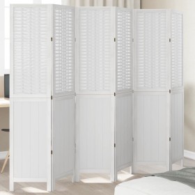 White Paulownia solid wood 6-panel dividing screen by , Room dividers - Ref: Foro24-358730, Price: 139,90 €, Discount: %