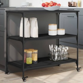 Black engineered wood kitchen cart 102x50x95 cm by , Kitchen and dining carts - Ref: Foro24-842321, Price: 92,26 €, Discount: %