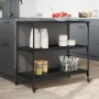 Black engineered wood kitchen cart 102x50x95 cm by , Kitchen and dining carts - Ref: Foro24-842321, Price: 93,35 €, Discount: %