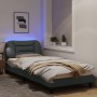 Bed frame with LED lights light gray fabric 80x200 cm by , Beds and slatted bases - Ref: Foro24-3213662, Price: 165,99 €, Dis...