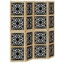 Divider screen 4 panels solid Paulownia wood brown black by , Room dividers - Ref: Foro24-358801, Price: 105,84 €, Discount: %