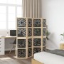 Divider screen 4 panels solid Paulownia wood brown black by , Room dividers - Ref: Foro24-358801, Price: 105,84 €, Discount: %