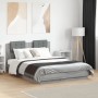 Bed frame with headboard LED lights Sonoma gray 120x190 cm by , Beds and slatted bases - Ref: Foro24-3210057, Price: 183,42 €...