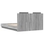 Bed frame with headboard LED lights Sonoma gray 120x190 cm by , Beds and slatted bases - Ref: Foro24-3210057, Price: 183,42 €...