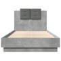 Concrete gray LED lights headboard bed frame 90x190 cm by , Beds and slatted bases - Ref: Foro24-3210062, Price: 162,36 €, Di...