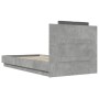 Concrete gray LED lights headboard bed frame 90x190 cm by , Beds and slatted bases - Ref: Foro24-3210062, Price: 162,36 €, Di...