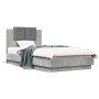 Concrete gray LED lights headboard bed frame 75x190 cm by , Beds and slatted bases - Ref: Foro24-3210069, Price: 158,01 €, Di...