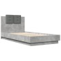 Concrete gray LED lights headboard bed frame 75x190 cm by , Beds and slatted bases - Ref: Foro24-3210069, Price: 158,01 €, Di...