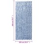 Blue and white chenille fly curtain 100x200 cm by , Mosquito nets for windows - Ref: Foro24-377371, Price: 62,65 €, Discount: %