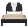 Cama con cabecero cuero sintético negro y blanco 80x200 cm de , Camas y somieres - Ref: Foro24-3208059, Precio: 133,58 €, Des...