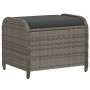 Garden stool with gray synthetic rattan cushion 58x46x46 cm by , Outdoor ottomans - Ref: Foro24-365734, Price: 81,86 €, Disco...