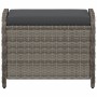 Garden stool with gray synthetic rattan cushion 58x46x46 cm by , Outdoor ottomans - Ref: Foro24-365734, Price: 81,86 €, Disco...