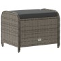 Garden stool with gray synthetic rattan cushion 58x46x46 cm by , Outdoor ottomans - Ref: Foro24-365734, Price: 81,86 €, Disco...