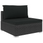 Set muebles de jardín 6 piezas y cojines ratán sintético negro de vidaXL, Conjuntos de jardín - Ref: Foro24-46772, Precio: 65...