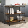 Smoked oak engineered wood kitchen cart 102x50x95 cm by , Kitchen and dining carts - Ref: Foro24-842323, Price: 89,31 €, Disc...