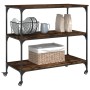 Smoked oak engineered wood kitchen cart 102x50x95 cm by , Kitchen and dining carts - Ref: Foro24-842323, Price: 89,31 €, Disc...