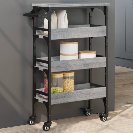 Sonoma gray engineered wood kitchen cart 53x20x76 cm by , Kitchen and dining carts - Ref: Foro24-842354, Price: 53,11 €, Disc...