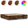 Estructura cama con luces LED madera roble ahumado 200x200 cm de , Camas y somieres - Ref: Foro24-3209587, Precio: 201,82 €, ...