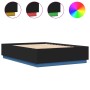 Estructura cama con luces LED madera ingeniería negro 160x200cm de , Camas y somieres - Ref: Foro24-3209598, Precio: 190,77 €...