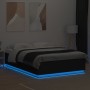 Estructura cama con luces LED madera ingeniería negro 160x200cm de , Camas y somieres - Ref: Foro24-3209598, Precio: 190,77 €...