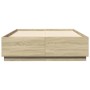 Estructura cama con luces LED madera roble Sonoma 120x200 cm de , Camas y somieres - Ref: Foro24-3209620, Precio: 172,26 €, D...