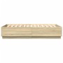 Estructura cama con luces LED madera roble Sonoma 120x200 cm de , Camas y somieres - Ref: Foro24-3209620, Precio: 172,26 €, D...