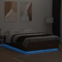 Bed frame with LED lights oak brown wood 160x200 cm by , Beds and slatted bases - Ref: Foro24-3209603, Price: 188,89 €, Disco...