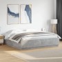 Bed frame with LED lights concrete gray wood 180x200 cm by , Beds and slatted bases - Ref: Foro24-3209593, Price: 191,59 €, D...