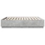 Bed frame with LED lights concrete gray wood 180x200 cm by , Beds and slatted bases - Ref: Foro24-3209593, Price: 191,59 €, D...