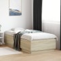 Estructura de cama con luces LED madera roble Sonoma 90x200 cm de , Camas y somieres - Ref: Foro24-3209634, Precio: 129,66 €,...