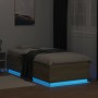 Estructura de cama con luces LED madera roble Sonoma 90x200 cm de , Camas y somieres - Ref: Foro24-3209634, Precio: 129,66 €,...