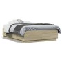 Estructura cama con luces LED madera roble Sonoma 120x190 cm de , Camas y somieres - Ref: Foro24-3209655, Precio: 151,56 €, D...