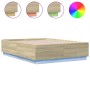 Estructura cama con luces LED madera roble Sonoma 120x190 cm de , Camas y somieres - Ref: Foro24-3209655, Precio: 151,56 €, D...