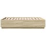 Estructura cama con luces LED madera roble Sonoma 120x190 cm de , Camas y somieres - Ref: Foro24-3209655, Precio: 151,56 €, D...