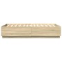 Estructura de cama madera de ingeniería roble Sonoma 140x200 cm de , Camas y somieres - Ref: Foro24-3209704, Precio: 145,71 €...