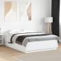 White engineered wood bed frame 150x200 cm by , Beds and slatted bases - Ref: Foro24-3209695, Price: 152,99 €, Discount: %