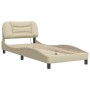 Estructura de cama con luces LED tela crema 90x200 cm de , Camas y somieres - Ref: Foro24-3213681, Precio: 168,87 €, Descuent...