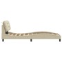 Estructura de cama con luces LED tela crema 90x200 cm de , Camas y somieres - Ref: Foro24-3213681, Precio: 168,87 €, Descuent...