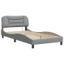 Estructura de cama con luces LED tela gris claro 100x200 cm de , Camas y somieres - Ref: Foro24-3213683, Precio: 165,54 €, De...