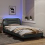 Bed frame with LED lights light gray fabric 100x200 cm by , Beds and slatted bases - Ref: Foro24-3213683, Price: 161,83 €, Di...